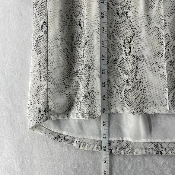 Hilary Radley Dress Womens Sz M White Snakeskin Print Button-Up Drawstring Waist - Picture 5 of 10